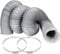 Flexibler Luftschlauch, 7,6 cm, 5 m, grauer Aluminium-Luftführungsschlauch mit 2 Schraubklemmen für Heizung, Belüftung, Klimaanlage (HLK), Bootsgebläse, Auspuff-Zelte