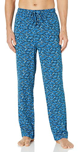 Amazon Essentials Men's Cotton Knit Pyjama Trouser, Blue White Shark, M