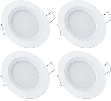 acegoo 12V Einbaustrahler LED Flach 4 Stück Einbauspots Warmweiß 3W Wohnmobil Spots Dimmbar Downlights Einbauleuchte für Wohnwagen Camper Boot Möbel Yacht 3200K Weiß