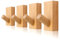 WAAYANG 4 Pack Wooden Coat Hooks, Wall Mounted Adhesive Hooks, Entryway Hat Clothes Key Handbag Organizer Rack Decorative