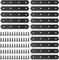 Glarks Set of 15 Flat Straight Corner Brackets 130mm Black Metal with 65 Screws for Wood Furniture (130 x 20 x 3 mm)