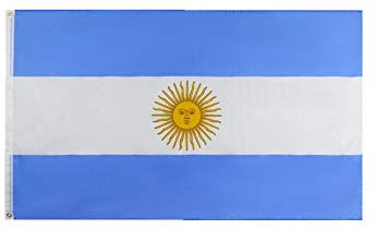 Stormflag Argentinien Flagges (90cmx150cm) Polyester Pongee 90g mit Ösen mit Doppelnadel genäht.