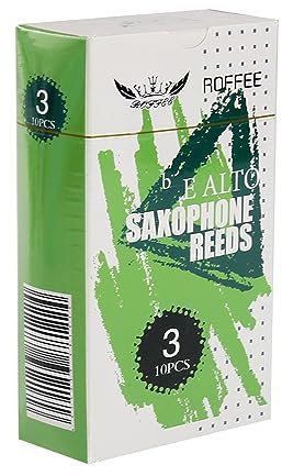 ROFFEE Saxophon-Reeds, Saxophon-Blätter für Altsaxophon, Stärke 3.0, 10 Stück pro Packung, einzeln verpackt
