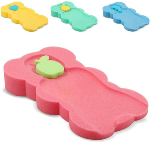 Lorelli Baby Badewanneneinlage, weich, 2 Schwämme, mit verschiedenen Motiven, Farben:rosa