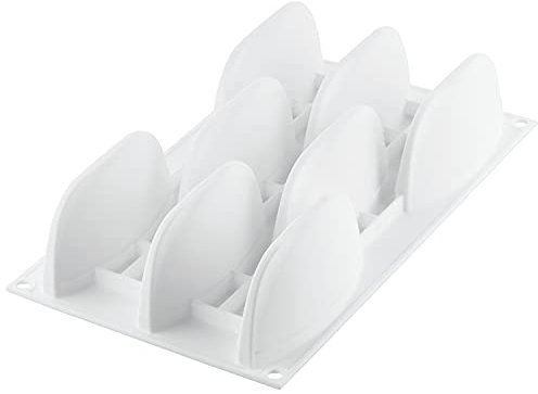 Silikomart Moules en Silicone pour Desserts - Voile 100 8 Cavités - Pochoirs monoportion pour gâteaux four