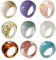 Holibanna 9Pcs Acryl Harz Ring Bunte Breite Dicke Dome Ringe Stapelbar Joint Ring Kreative Finger Dekoration