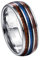 Corato Hawaii Koa Holz Verlobung Ring für Herren Damen Blau Meteorit Wolframcarbid Ring 8mm Silber Gewölbter Stil Größe 66(21.0)