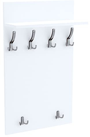 AKKE 90x60 | MAXI Garderobenpaneel Wandgarderobe Garderobe Wandpaneel Kleiderstange CHROM | WEISS