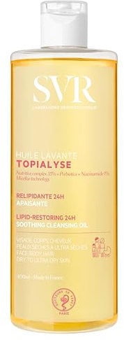 SVR TOPIALYSE All Over Micellar Shower Oil, Moisturising Eczema Body Wash, 24hr Hydration Emulsifying Soothing Bath Oil for Very Dry, Sensitive Skin, from Newborn and Up (400ml, Bottle)