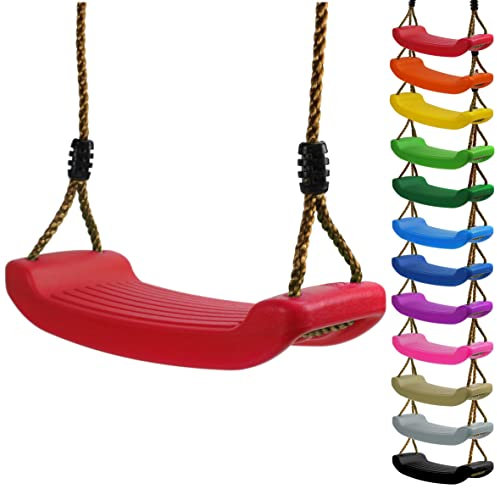 Kinderschaukel Brettschaukel stabil Schaukelsitz aus Kunststoff für Spielturm (Rot)