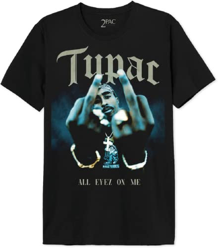 Tupac Shakur Herren Metupacts008 T-Shirt, Schwarz, XL