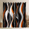 Orange Grey Black Curtains Geometric Spiral Pattern Window Drapes for Boys Girls Modern Luxury 30%-50% Blackout Curtain Abstract Art Window Treatments W66*L90
