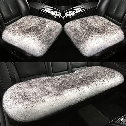 Universal Autozubehör Sitzauflagen für KIA Picanto RIO Ceed Stonic Soul Telluride Seltos XCeed, Faux Lammfell Sitzkissen Longhair Super weich für 90% Modelle Auto