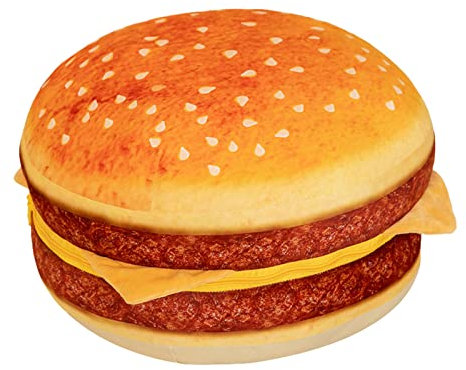 Kopfschmuck Kissen Riesiges Hamburger-Kissen Flauschiges Burger-Plüschkissen Weiches gefülltes Hamburger-Plüschtier Großes -Hamburger-Plushie-Kissen Spielzeug Geschenk für Kind, (A, One Size)