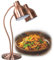 BLANKX Doppelkopf Lebensmittel Wärmelampe,250W Warmhaltelampe mit Zwei Glühbirnen, für Cafeteria Hotel Küche Essen Warm Halten, Buffet-Restaurant-ausrüstung Lampe,Bronze