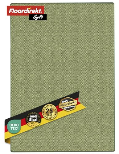 KARAT Sisal Teppich - Teppichläufer 80 cm breit - Naturfaser Läufer - Teppich für Wohnzimmer, Flur, Schlafzimmer - Sisalteppich Sylt (80 x 450 cm, Grün)