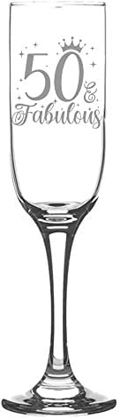 Always Looking Good 50th Birthday Gifts for Women 50 & Fabulous Engraved Champagne Flutes Present for 50 Year Old Ladies Champagne Glasses Laser Engraved Age Champagne Flute Glass