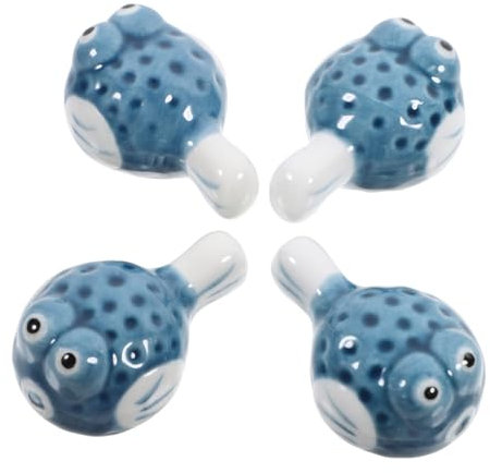 UPKOCH 4 Stück Essstäbchenablage Für Kugelfische Essstäbchenablage Als Dekoration Geschirrtuch Kochlöffelhalter Essstäbchenhalter Aus Kaffeelöffel Ruhen Keramik Kopfkissen Schreibtisch