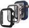 SOLOLUP 3 Pezzi Cover per Apple Watch Series 3/2/1 38mm Vetro Temperato Pellicola Protettiva,Cover Completa PC Rigido Case Protettiva per Apple Watch 38mm Custodia，Nero/Starlight/Blu notte