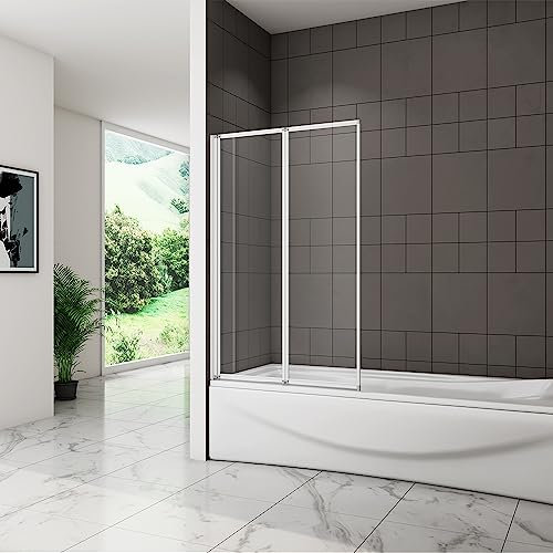 800x1400mm Pivot Shower Bath Screen 2 Fold Folding Bath Shower Screen