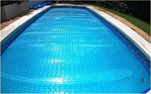 SAFWEL Protecteur de Piscine Anti - poussière Bache Piscine Solaire 16 Millions Feuille Solaire rectangulaire, Couverture Solaire d'isolation de Piscine pour Piscines Hors Sol et souterraines, Facile