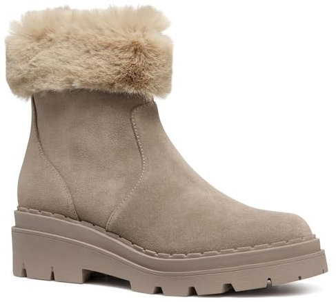 Geox Women's D Felleny G Ankle Boot, Taupe Beige, 38 EU