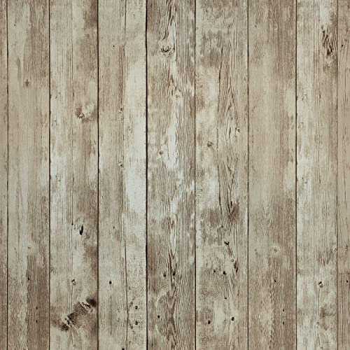 VEELIKE Papier Peint Imitation Bois Marron Panneaux en Bois 3D Papier Peint Effet Bois Brun Papier Adhesif pour Meuble Vintage Stickers pour Meubles Armoire Papier Peint Porte Chambre 45cm x 300cm