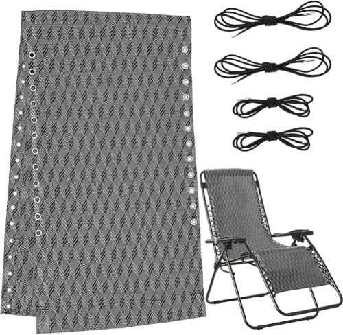GORGECRAFT Zero Gravity Chair Ersatzstoff Antigravity Folding Lounge Chair Stoffteil Mit 4 Stück Patio Recliner Repair Elastic Lace Cords Für Garten Rasen Bungee Chair Outdoor Sun Loungers Schwarz