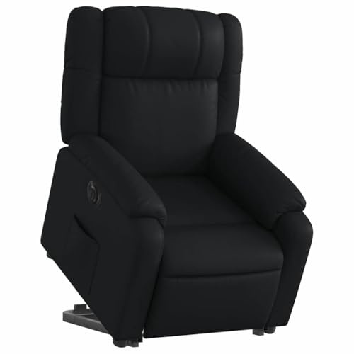 vidaXL Relaxsessel, Sessel mit Aufstehhilfe Elektrisch, Fernsehsessel mit Liegefunktion, Liegesessel Aufstehsessel für Wohnzimmer, Schwarz Kunstleder