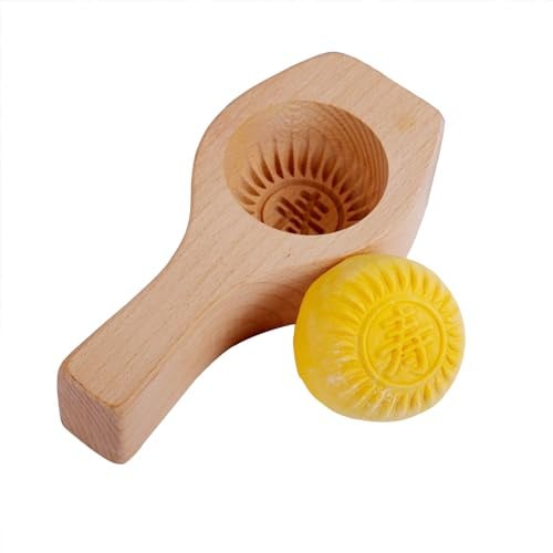 Soulnioi Butterformen Mondkuchenform aus Holz, traditionelles chinesisches Gebäck, 3D-Presse, gesundheitsgeformt zum Pressen von Brötchen, traditionelles chinesisches Gebäck, Dessertformen, 3,5 cm