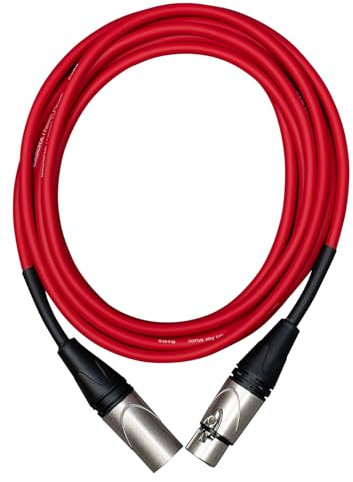 CASCHA Advanced Line - Cable de micrófono (15 m), color rojo