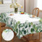 iEvery Tischdecke Rechteckig Floral Garten Tischdecken für Draußen Polyester Outdoor Abwaschbar Gartentischdecke Eckig Wetterfest Eukalyptus Table Cloth für Küche Gartentisch Esstisch Party 150x300 cm