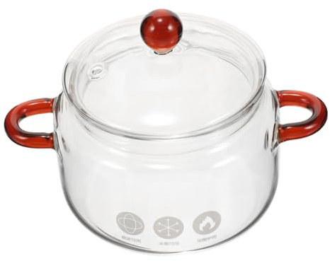 SHOWERORO glaskanne hitzebeständig zu Hause heimischer Herdtopf Induktionsherd Kochtopf Suppentopf mit Deckel Glastopf zum Kochen Nudeltopf aus Glas aus Glas mit Deckel