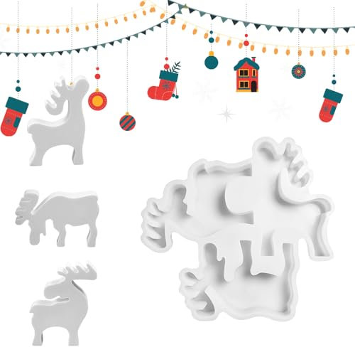 Silikonformen Gießformen Elch,Silikonformen Gießformen Diy,Silikonform Elch Gips,Gießform Weihnachten Elch,Silikonform Weihnachten Elch