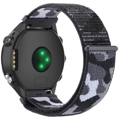 Nylon Armbänder für Garmin Forerunner 55 Armband, Weich Fabric mit Verstellbare Schnalle Sport Camouflage Ersatzband Kompatibel mit Garmin Forerunner 55 Uhrenarmband für Herren und Damen (8,20mm)