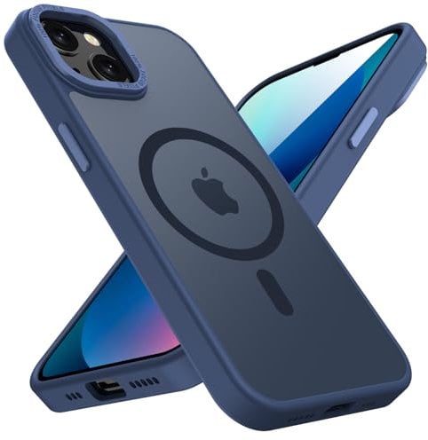 KPPIT Magnetic Case for iPhone 13 Compatible with MagSafe, Shockproof Drop Protection, Frosted Translucent Back Phone Case for iphone 13,Royal Blue