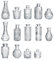Ideen mit Herz Glas-Vasen | Miniatur-Vasen-Set | Blumenvasen Vintage | klar | Verschiedene Designs & Größen | 14 Stück