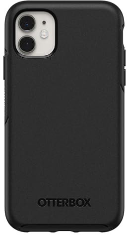 OtterBox Schutzhülle für iPhone 11 Symmetry Serie, ultradünn, kompatibel mit kabellosem Laden, erhöhte Kanten schützen Kamera und Bildschirm, Schwarz