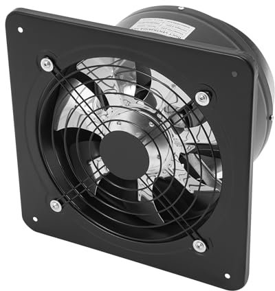 Tenddya 25.5cm Abluftventilator Industrie Wandventilator tragbarer Lüftungsventilator mit Backdraft-Dämpfer für Küche Badezimmer Garage Untergeschoss