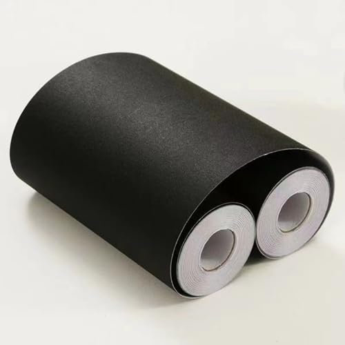 VisitRyl Black Wallpaper Border Self Adhesive Wall Tiles Decorative, Peel and Stick Wall Border Bathroom Stickers Black Matte 15cm X 500cm