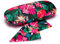 FEFI - Hardcase Brillenetui FLOWER mit samtig weichem Bezug + passendem Mikrofasertuch (Bunt - schwarz)