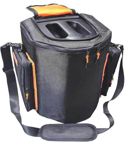 Shoulder Bag Travel Case for EON ONE Compact All-in-1 Personal PA System Portable Speaker w/Pockets for Microphone, Transmitter, Tablet, Power Cord, Spare Battery Accessories(Nylon Bag)