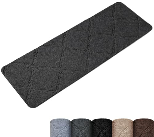 Homwiz Treppenstufen Matten, 65x20cm, Antirutsch Stufenmatten, Dunkelgrau | 15 Stück, Ohne Kleben, Rutschfest ,Waschbar Treppen Teppich, Wiederverwendbar Treppenteppich Innen für Haustiere Senioren