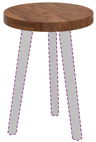 vidaXL Table Top Light Brown Ø 40 x 4 cm Solid Oak Wood, Modern Round Rustic Oak Table Top, Reversible Design, Stylish Dining Surface, Functional Indoor Furniture for Living Room
