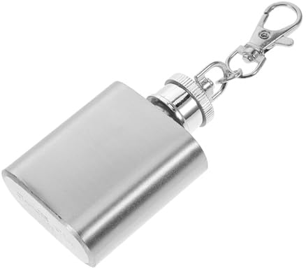 ARTSEWPLY Petaca Llavero Portátil 30 Ml Acero Inoxidable Compacto Multifuncional Para Aceites Esenciales y Líquidos De Viaje Al Aire Libre