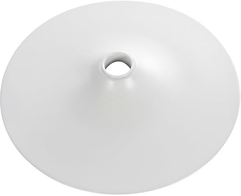 CLP Bodenteller Metall rund, Ersatzfuß für Barhocker, robust und stabil, mit Anti-Rutsch-Gummiring, in Chrom oder Schwarz matt, Farbe:weiß, Größe:38,5 cm