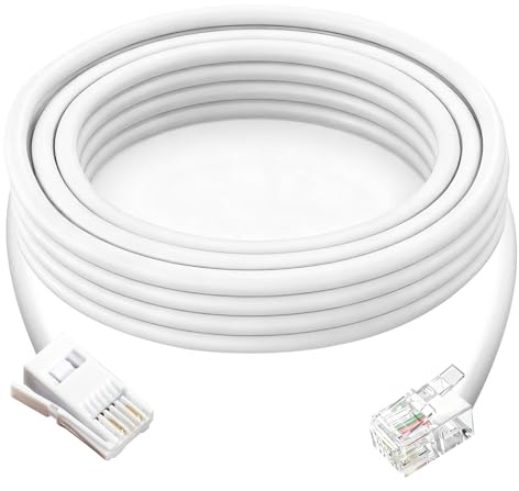 Distorris 5M BT to RJ11 Telephone Cable, UK Plug to RJ11 Lead Telephone Extension Cable for Landline Modem ADSL Router Broadband Fax Virgin Media Sky Box