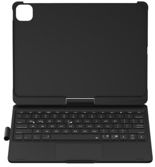 Compatibile con iPad Air 11 M2 2024 PRO 11 Custodia con Tastiera Touch di Prima-Quarta Generazione Trackpad retroilluminato a 7 Colori(Black,iPad PRO 11)