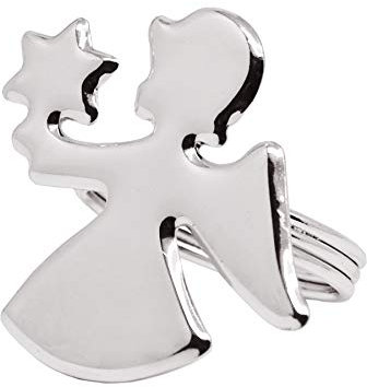 EDZARD 4er Set Serviettenring Engel, Länge 5 cm, versilbert, anlaufgeschützt