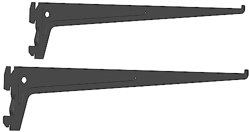 Element System 18133-00013 PRO-Träger Regalträger 1-reihig / 2 Stück / 7 Abmessungen / 3 Farben/L = 35 cm/schwarz/für Regalsystem/Wandschiene